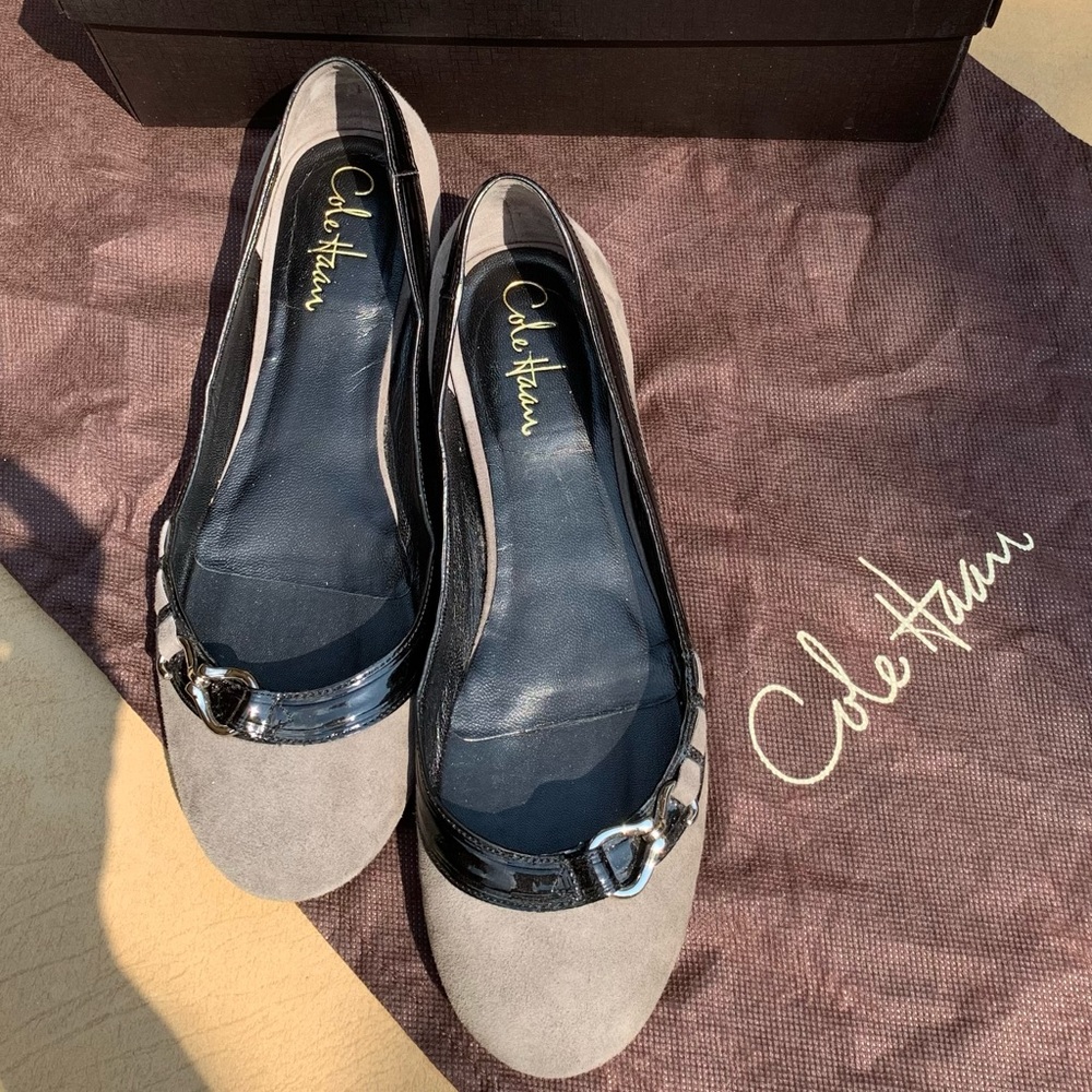 Cole Hann Air Olivia Tantivity Leather/Suede Flats